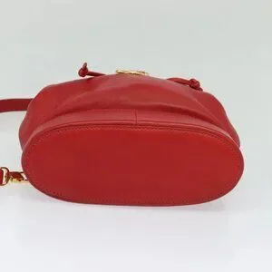 Loewe | Bags | Loewe Backpack Leather Red Gold Auth Sw283  display picture 1